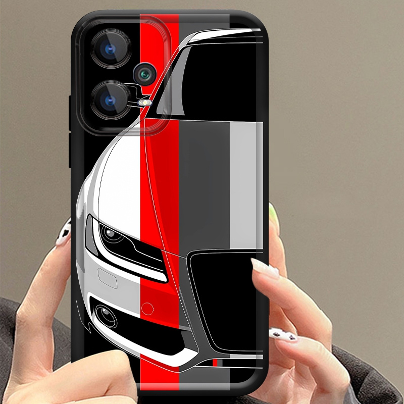 Xiaomi Redmi Note 13 - Red and White Car Pattern Soft