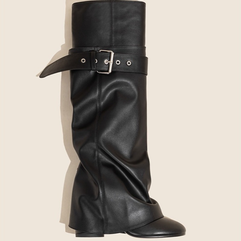 Women's Knee-high Boots Fashio - Leather Classic Strap recension och pris