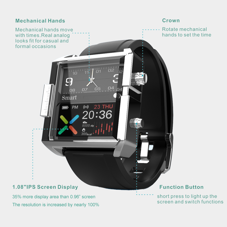 T9 Hybrid Smartwatch Heart Rat - Smartwatch Custom recension och pris
