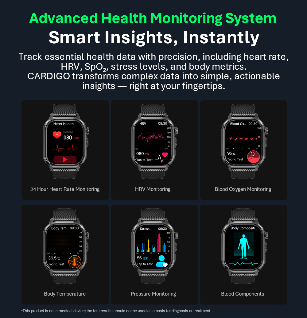 VALDUS CARDIGO Men Women ECG H - Smartwatch Custom recension och pris