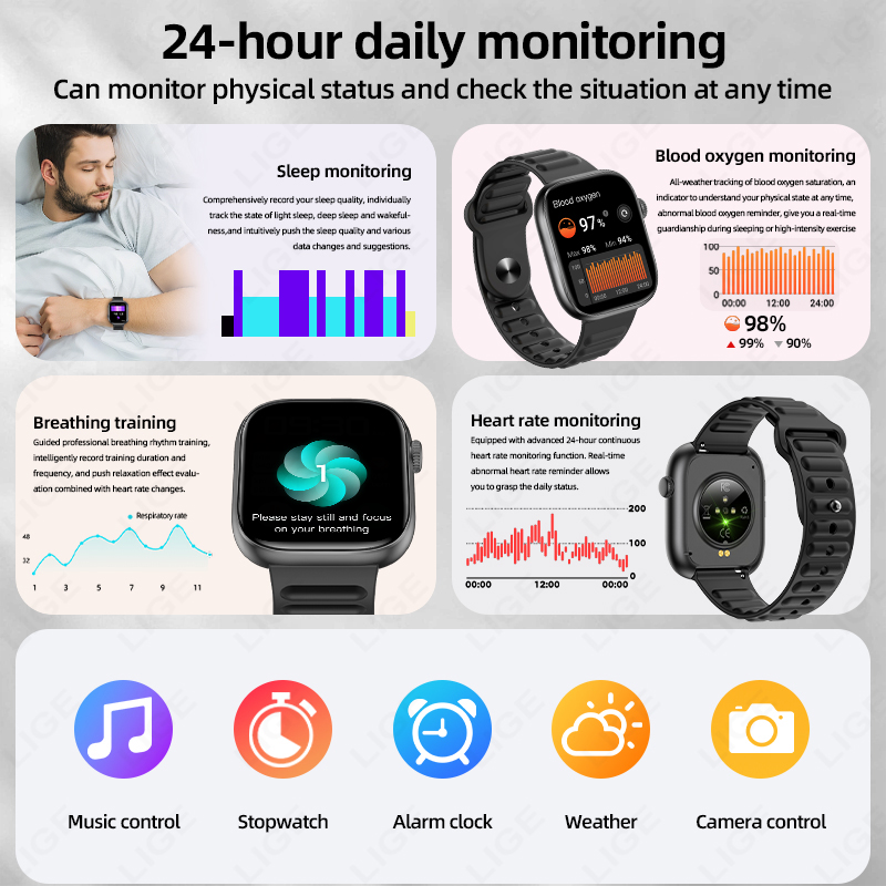 LIGE Smart Watch Man 1.83” HD  - Smartwatch Custom recension och pris